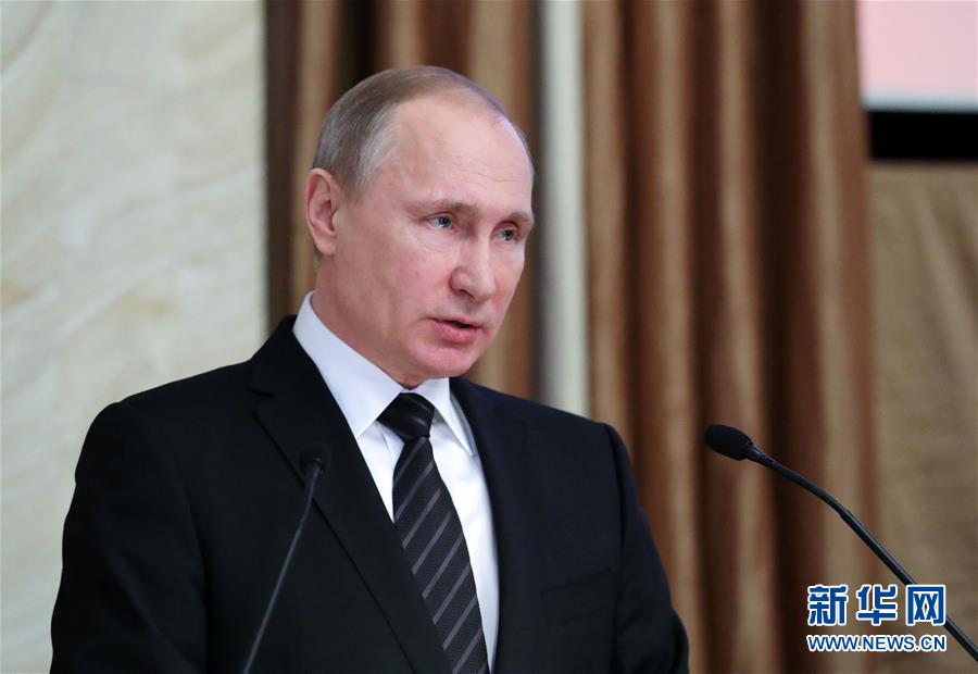 2月16日,在俄罗斯莫斯科,俄罗斯总统普京在联邦安全局会议上讲话