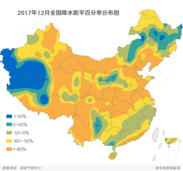 全国12月降水分布图