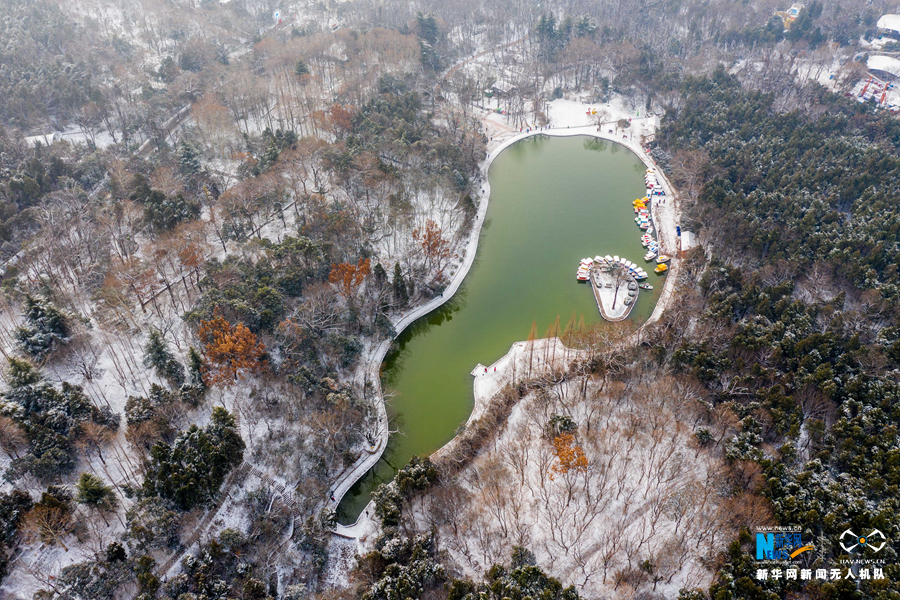 航拍:江南江北雪漫漫 淮北大地落琼芳