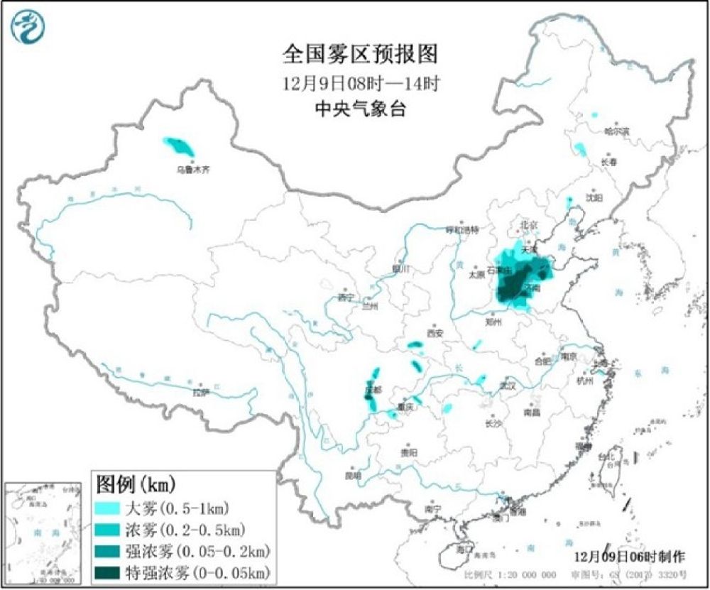 华北黄淮地区雾和霾天气再发展明日冷空气来清场