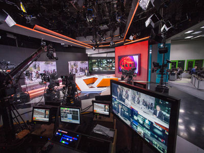 "今日俄罗斯"电视台英语频道演播室.新华/俄新