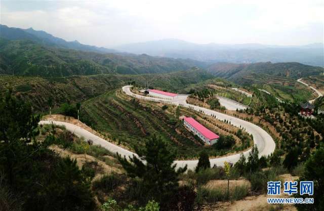 娄烦县庙湾乡绿意盎然(7月23日摄).