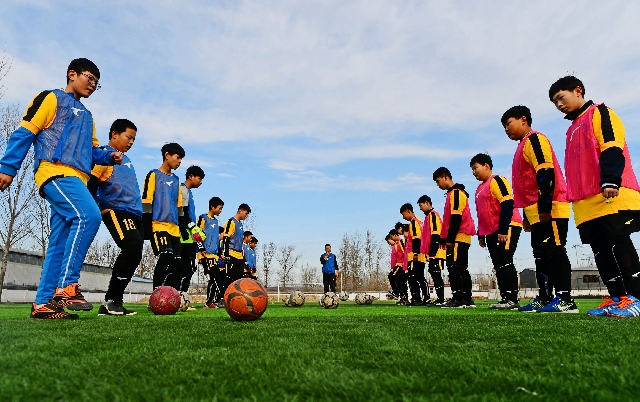 当日,河北省廊坊市组织开展以校园足球 阳光体育为主题的世界足球