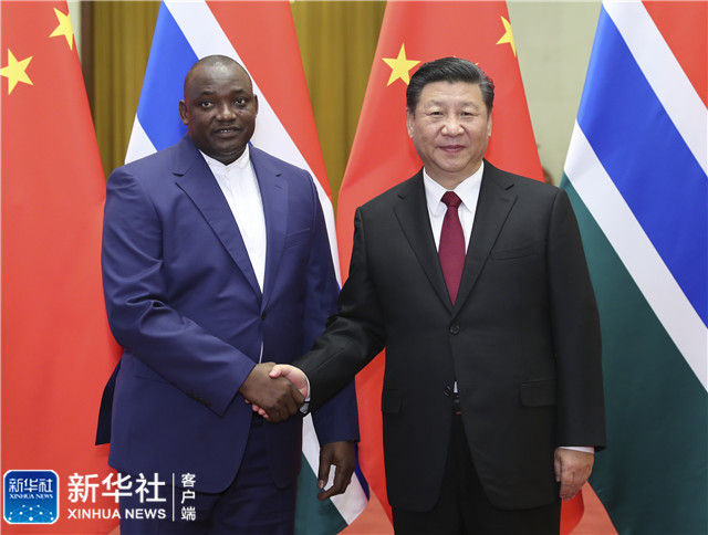 习近平同冈比亚总统巴罗举行会谈 新湖南www.hunanabc.com