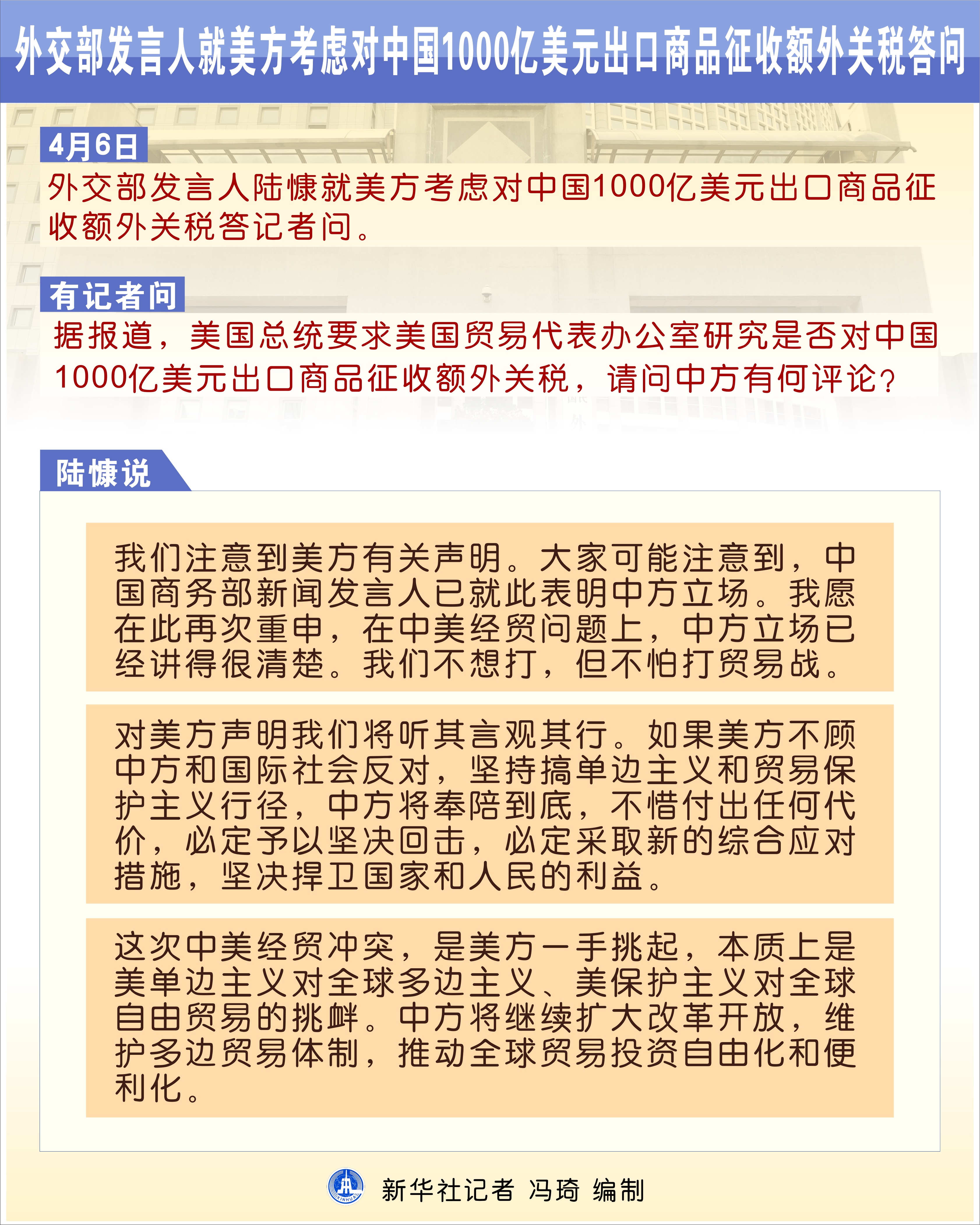 外交部:中方将奉陪到底,必定予以坚决回击