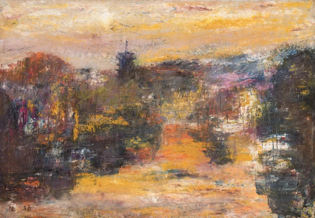 江南夕照  陈颖  67×98cm  纸上油画  2019