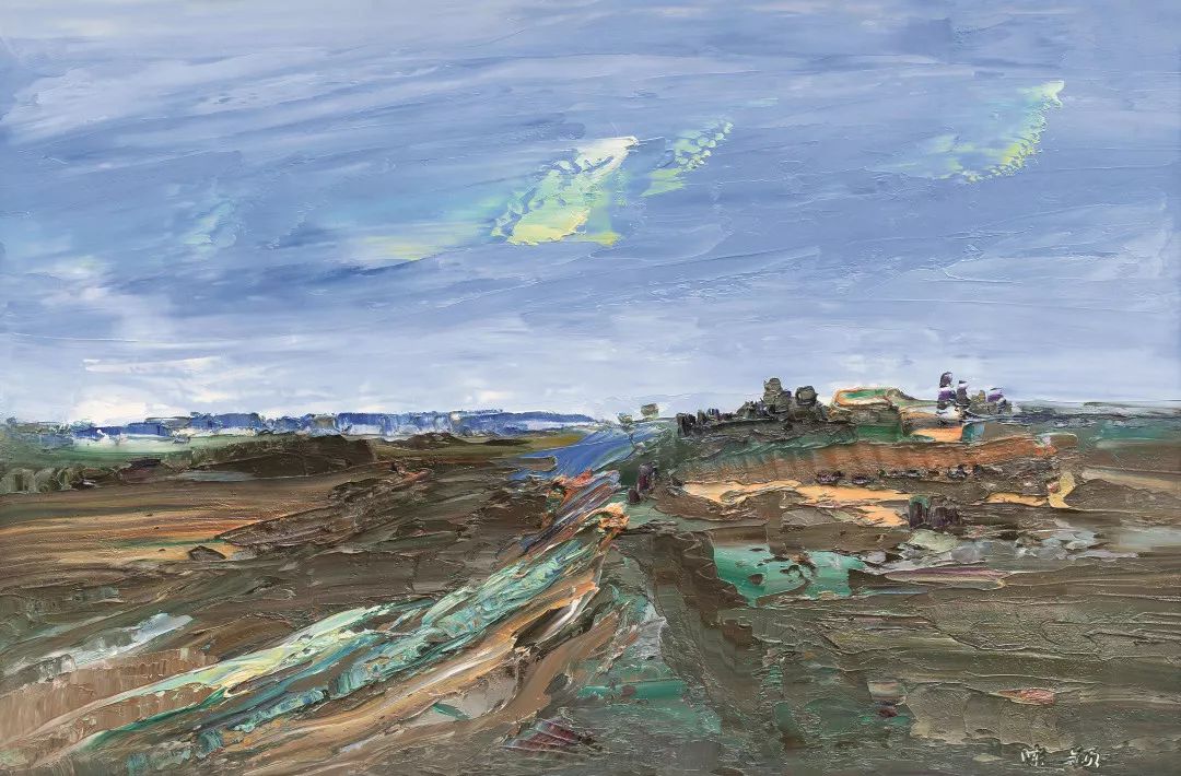 遥远的水系  陈颖  71x106cm  布面油画