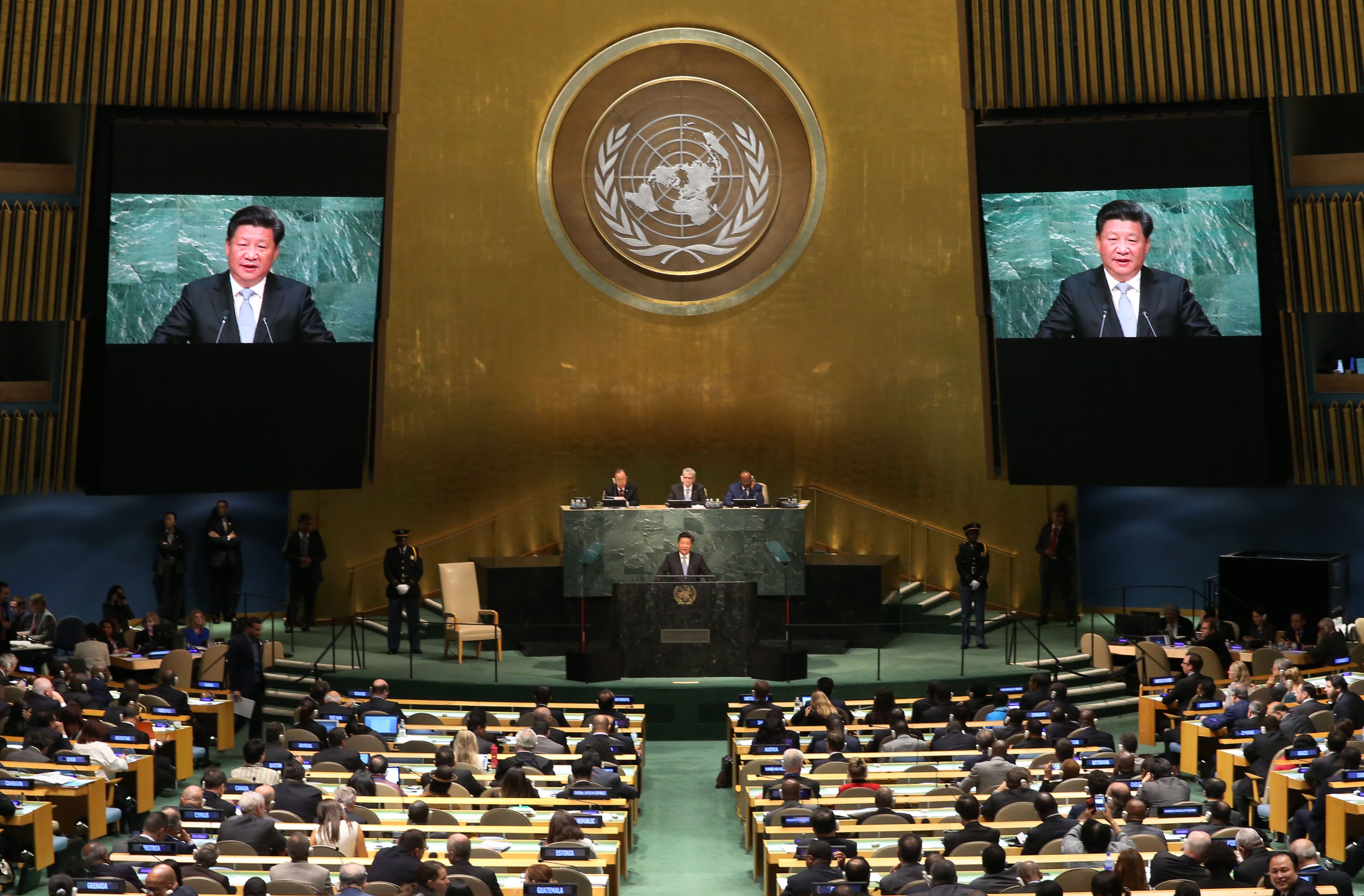 Оон сентябрь. Си Цзиньпин Генассамблея ООН.