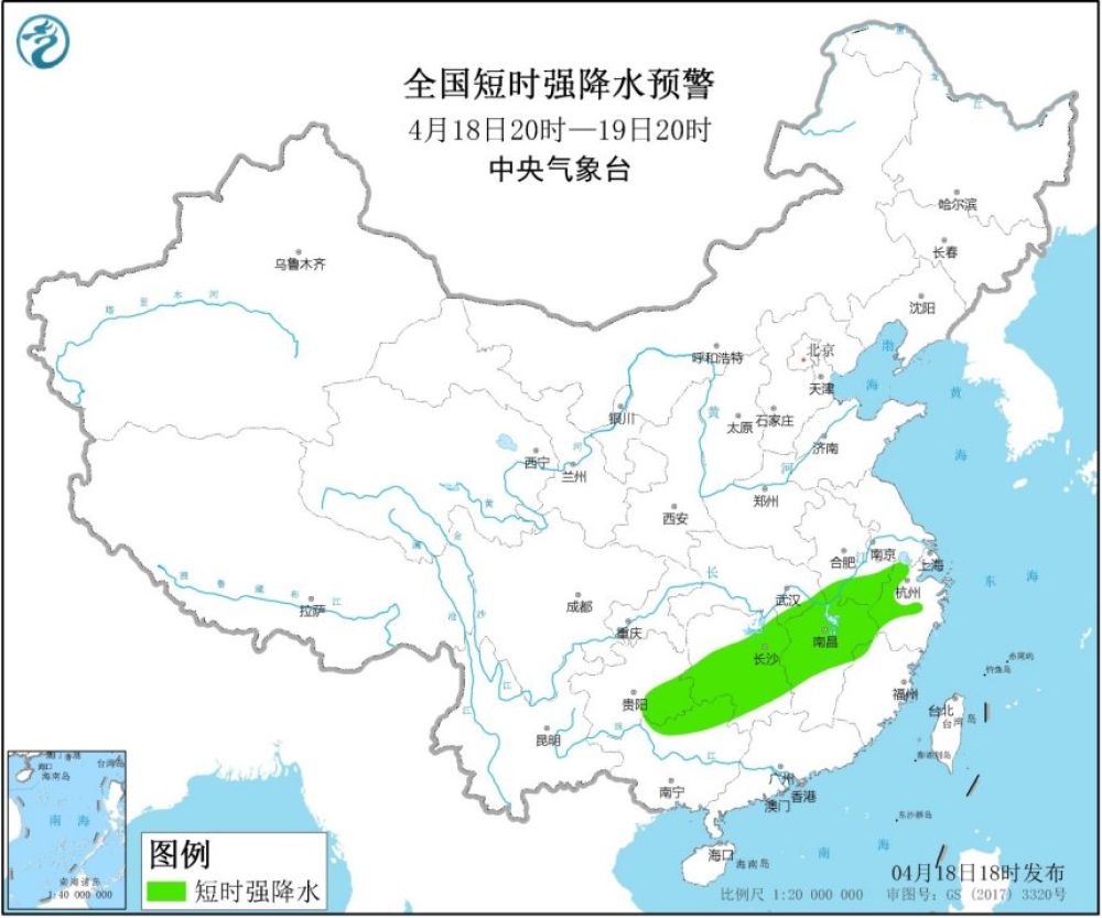 【中国天气网】湖南等6省区将有雷暴大风或冰雹，强对流天气蓝色预警