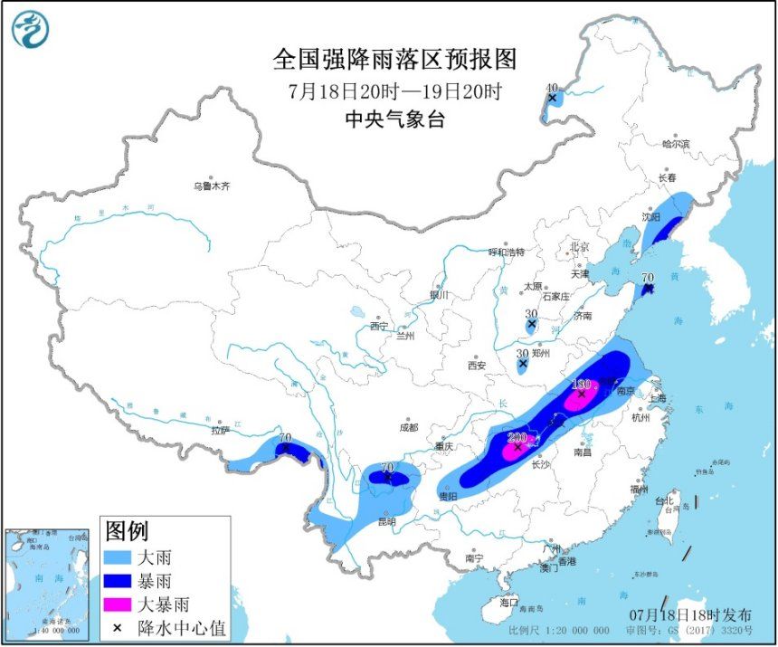 中国天气网|暴雨黄色预警继续！安徽湖南湖北等地局地有大暴雨