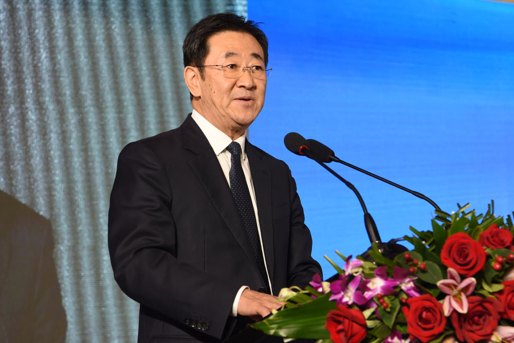 新华社总经理室总经理张永平在推介活动上致辞.新华社记者范培珅摄