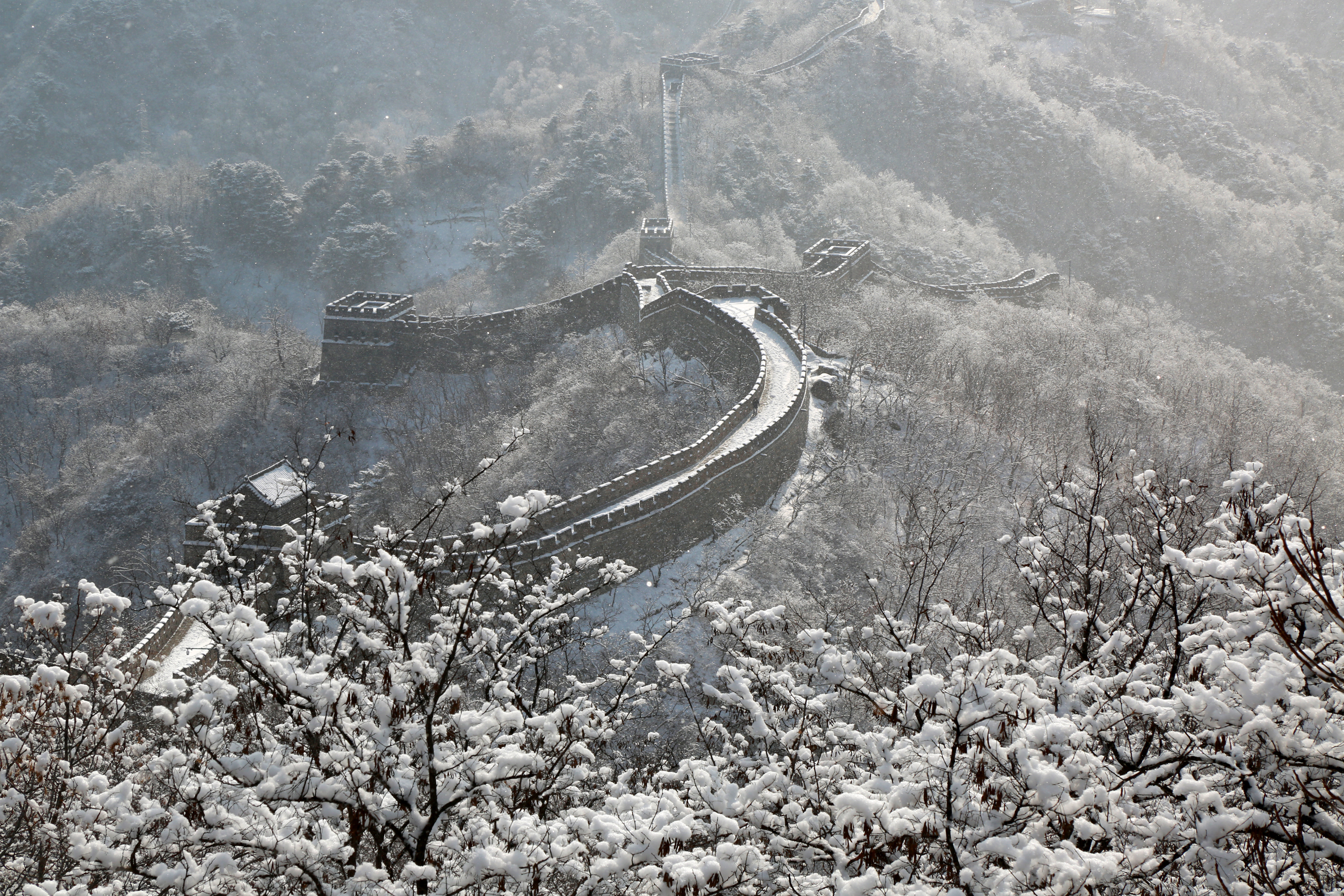 慕田峪长城雪景图片