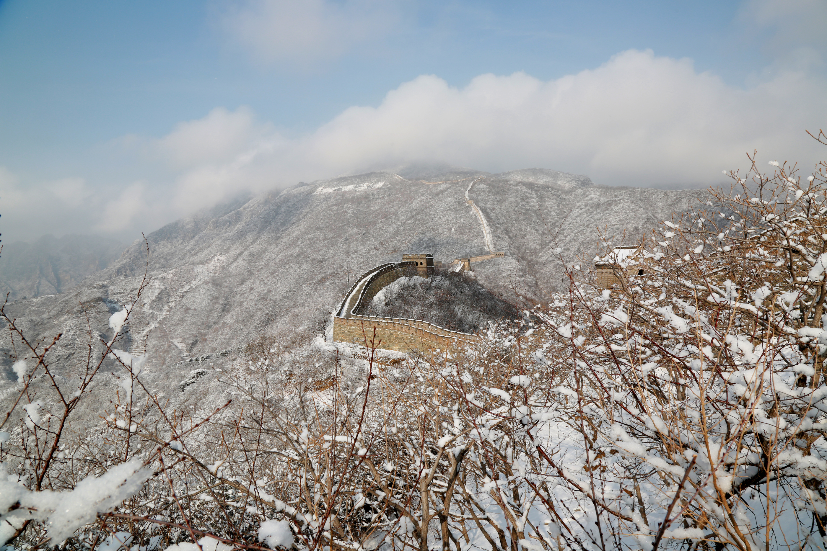 慕田峪长城雪景图片
