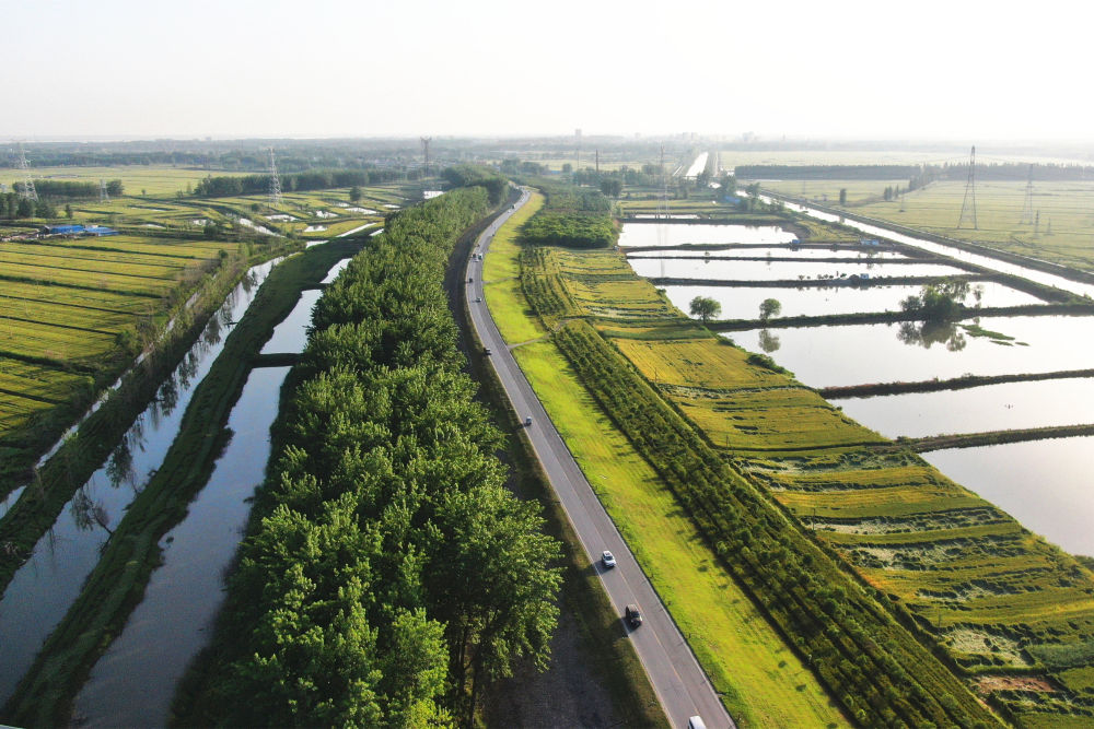 2021年5月9日拍摄的淮北大堤禹山坝.新华社记者 刘诗平摄